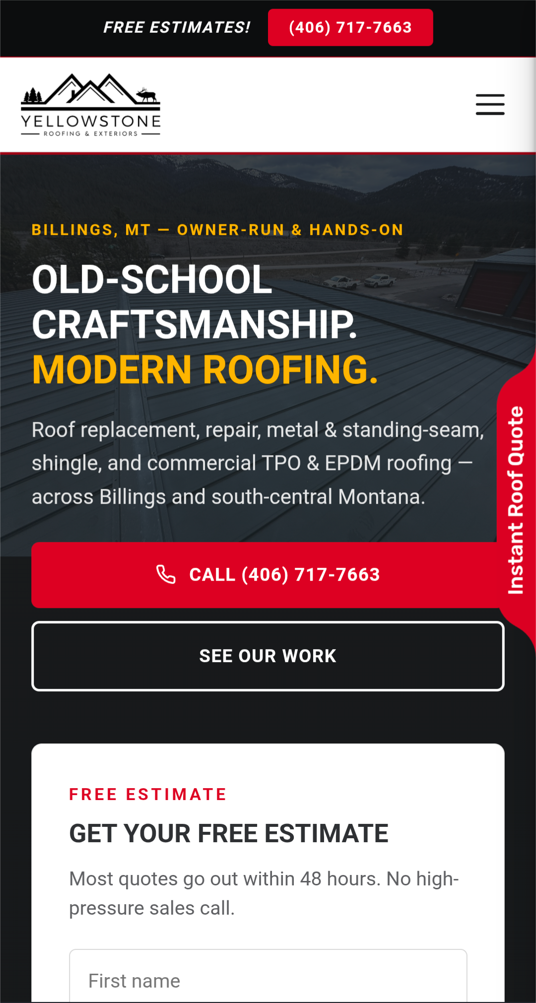Yellowstone roofing my portfolio